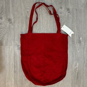 Red leather/suede tote lightweight